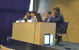 Left to right: Ricard Martínez, Ester Mitjans, Lucas Murillo, Yves Poullet