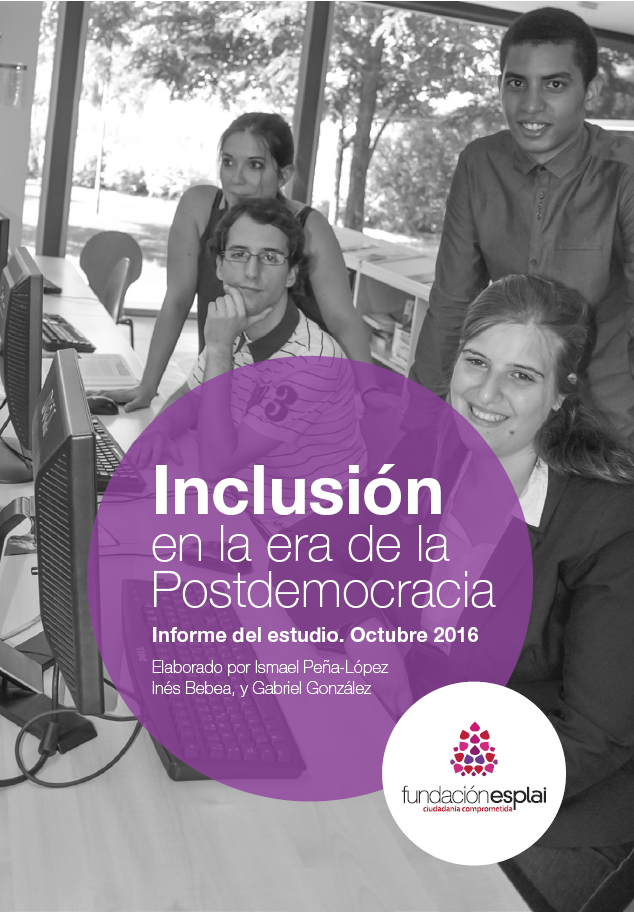 Cover of the report Inclusión en la era de la Postdemocracia