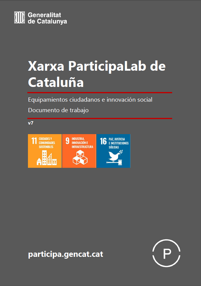 Cover of the report "Xarxa ParticipaLab de Cataluña. Equipamientos ciudadanos e innovación social"