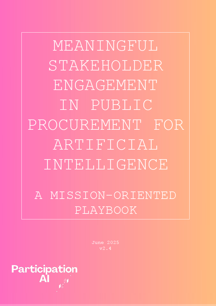 Cover of "Meaningful Stakeholder Engagement in Public Procurement for Artificial Intelligence"
