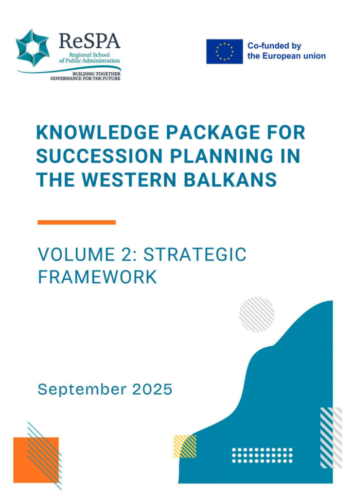 Front cover of Peña-López, I. (2025). Knowledge Package for Succession Planning in the Western Balkans. Volume 2: Strategic Framework. Podgorica: ReSPA