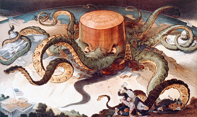 Imagen de la Standard Oil como un pulpo monopolista