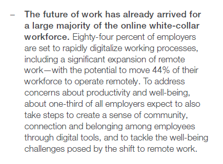 El futuro del trabajo impacta también en los trabajos de cuello blanco (Foro Económico Mundial)