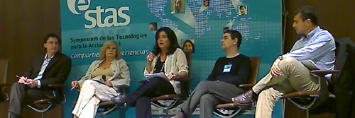 Photo. Left to right: Fabio Nascimbeni, Susana Finquelievich, Georgina Cisquella (moderator), Enrique Varela, Julio Andrade